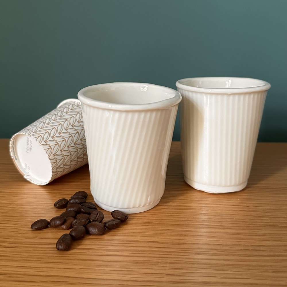 A Pair of Reusable Porcelain Flat White Cups 12